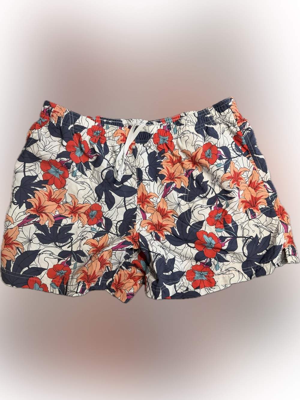 Columbia Floral Shorts in Navy, Coral & Cream women’s L